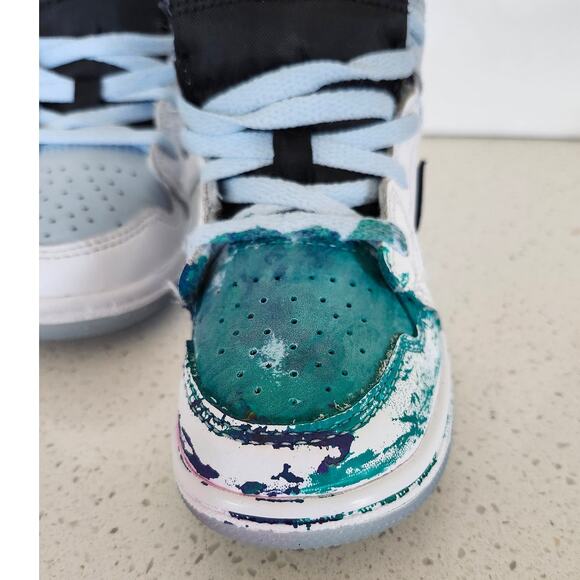 Jordan 1 Mid Ice Blue Toddler Size 10C New DV1338-104 Air Jordan Mid Baby - Picture 3 of 7